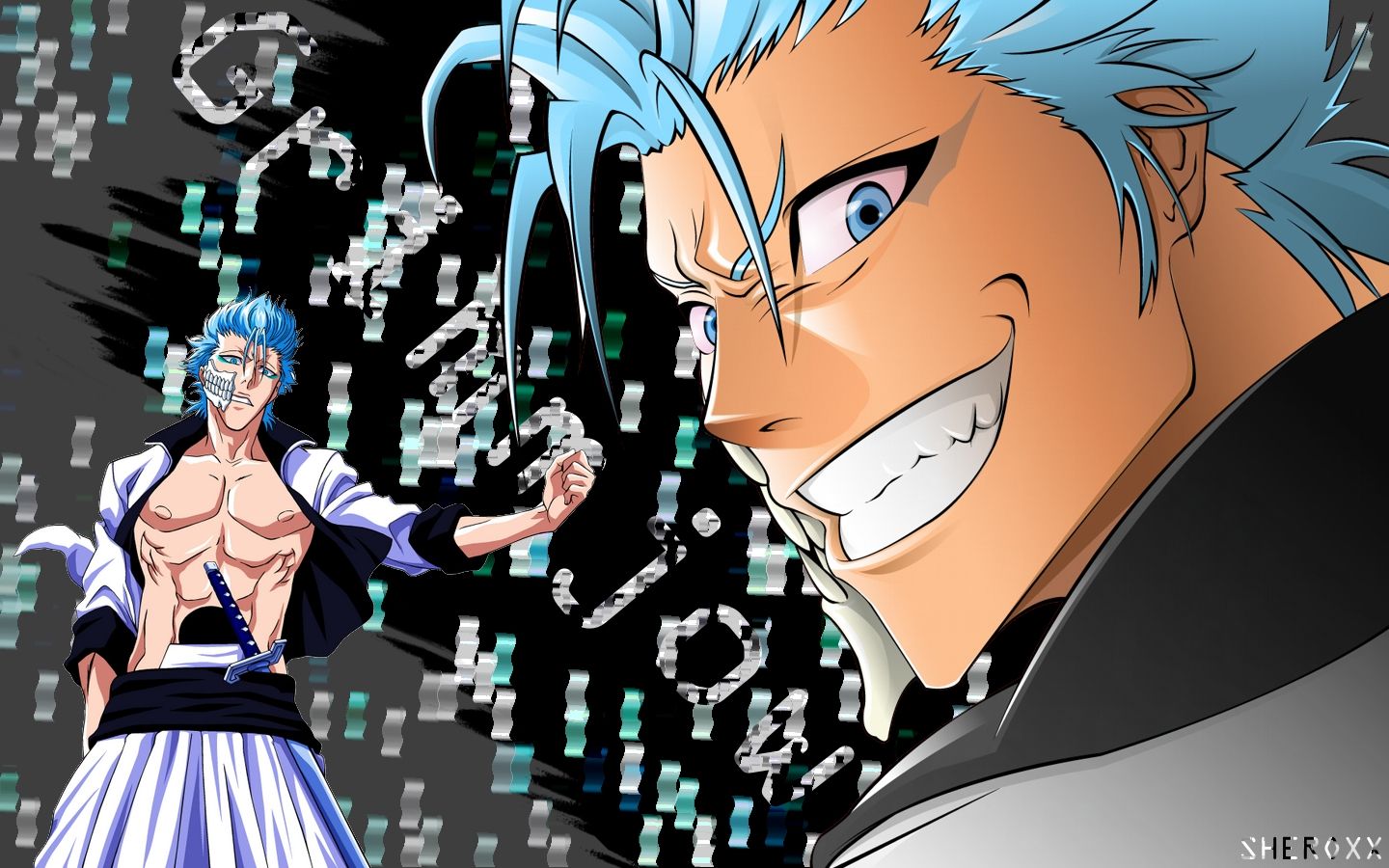 Grimmjow smiling.