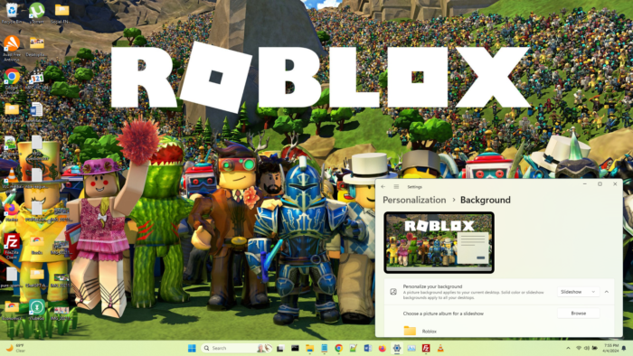Roblox theme screenshot