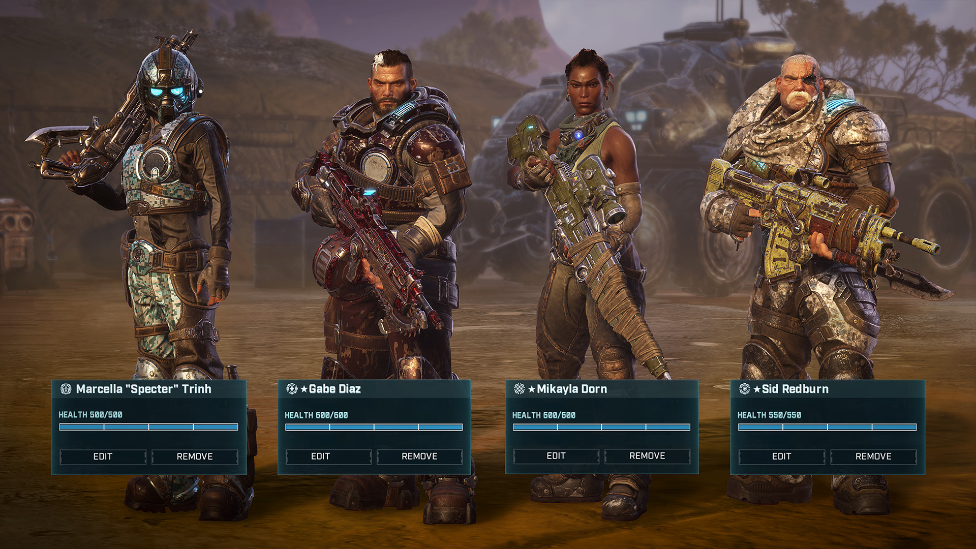 Select characters gears tactics