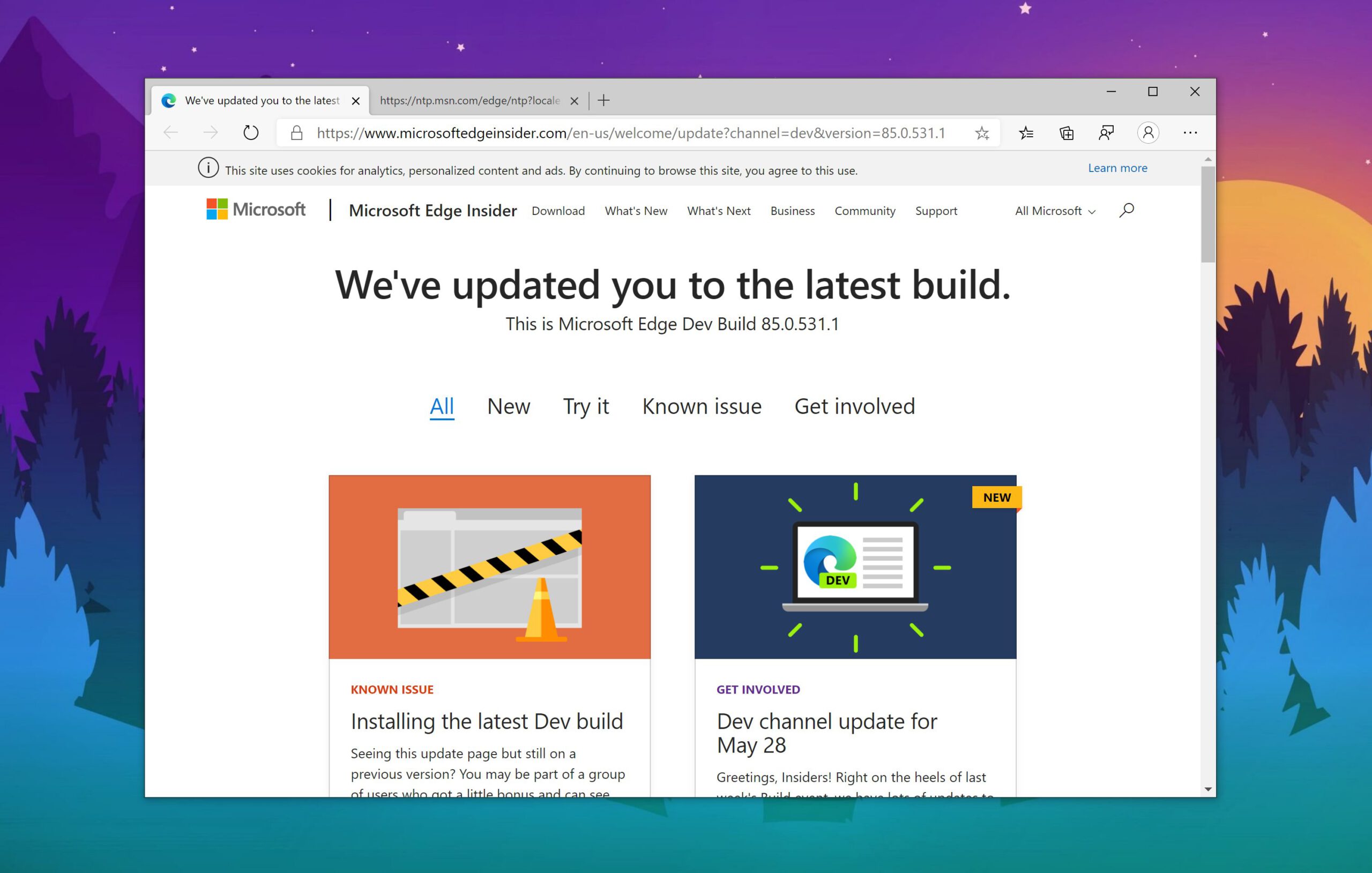 Microsoft releases the very first build of microsoft edge 85 dev 530155 2 scaled
