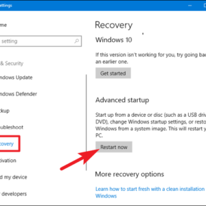 Enter recovery mode for windows 10