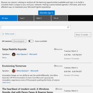 Microsoft publishes the official ignite session catalog 532254 2