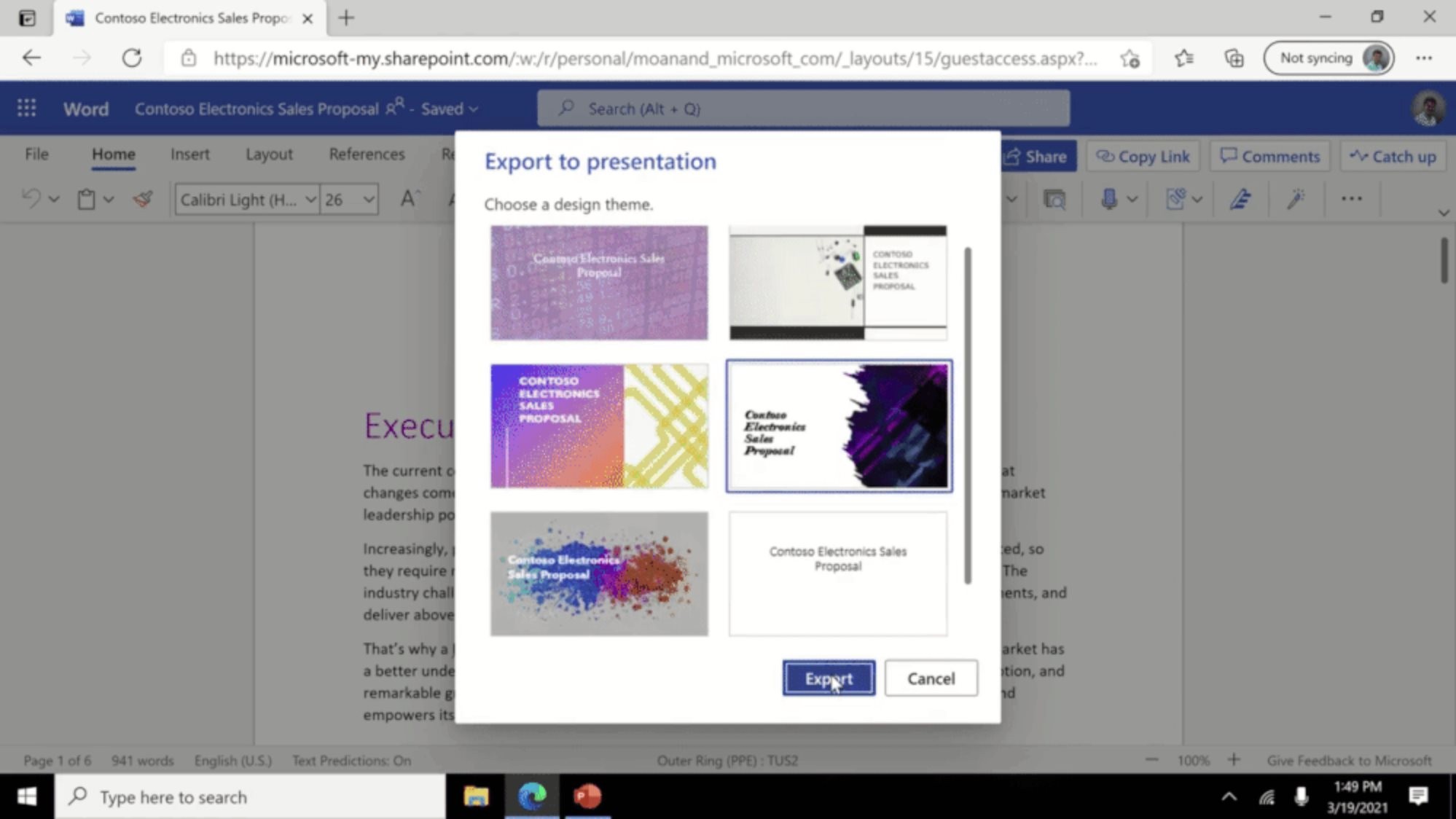 Microsoft word on the web can now convert a document into a presentation 532493 2