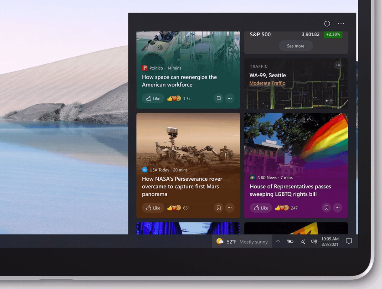New windows 10 build gives the news and interests ui a super cool look 532335 2