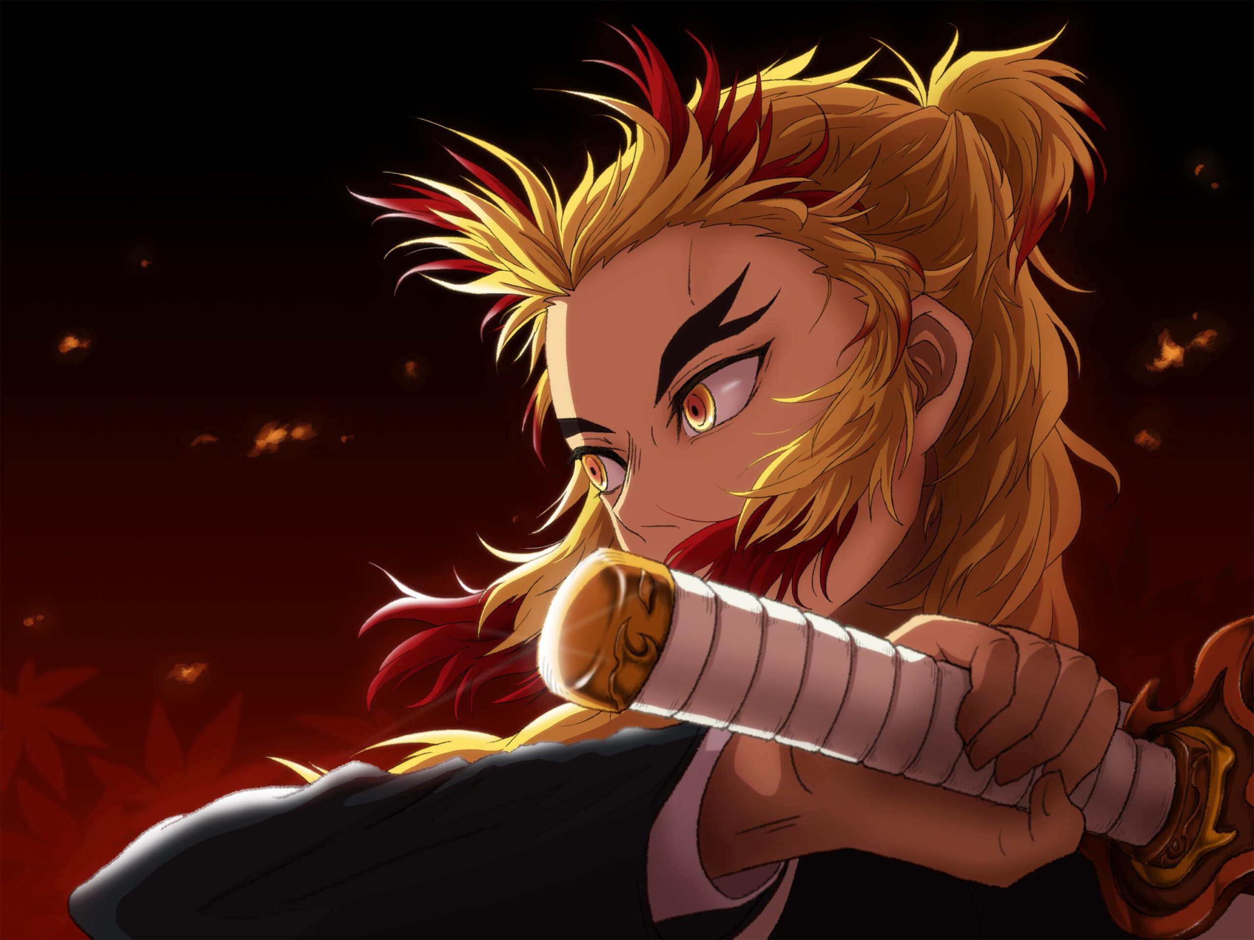 Rengoku Kyojuro With Sword Download Demon Slayer Theme Windows Mode