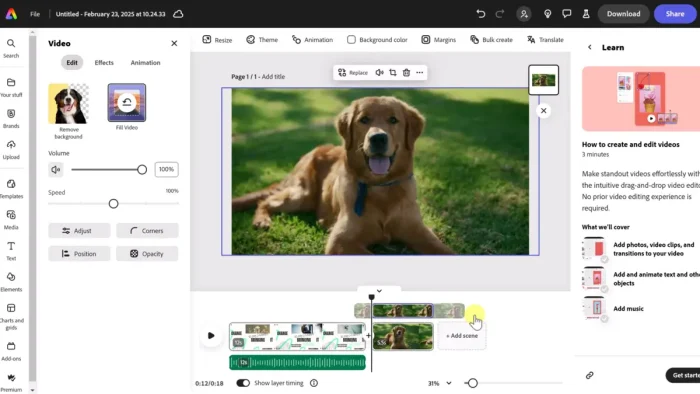 Adobe express editor