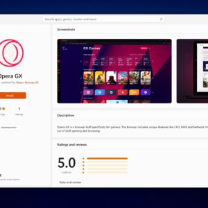 Opera gx browser launches on the windows 11 microsoft store
