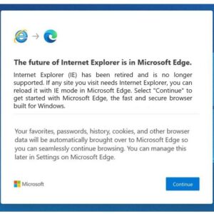 Internet explorer users will be automatically moved to microsoft edge