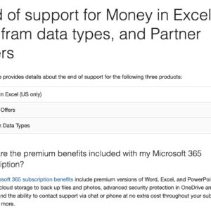 Microsoft announces the end of several excel features