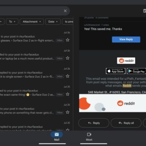 Googles gmail app now feeling at home on the surface