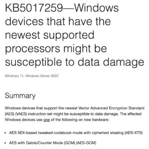 Microsoft warns some windows 11 devices could experience data damage
