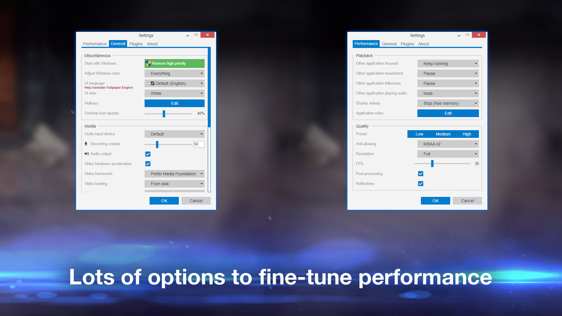 Perfomance options