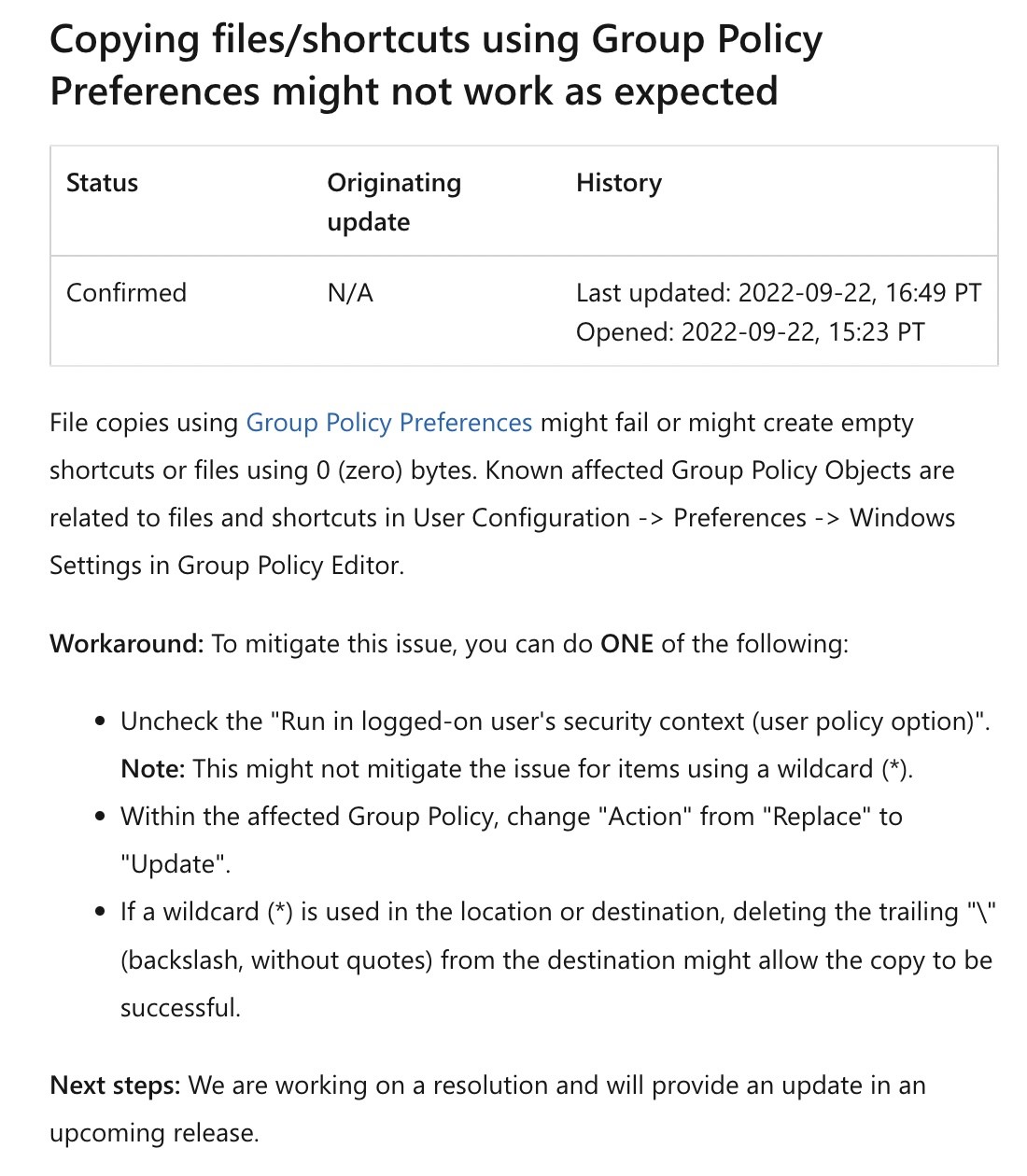 Windows 11 2022 update hit by group policy glitch