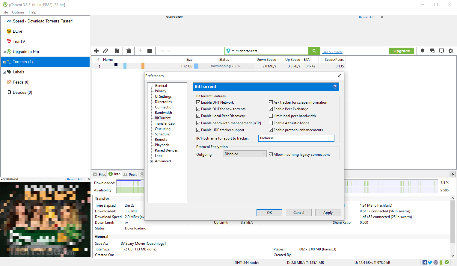 Utorrent settings