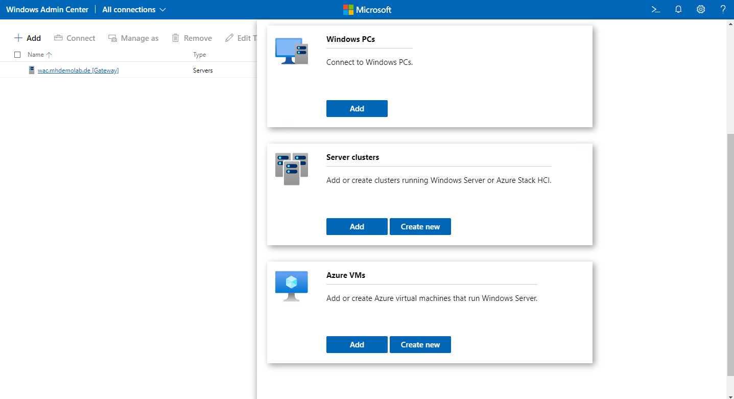 Connectmultiplewindowsservers