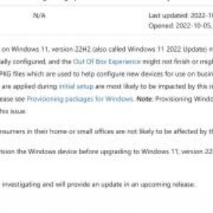 Microsoft confirms a new windows 11 2022 update bug