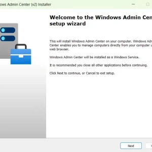 Windows admin center installer welcome