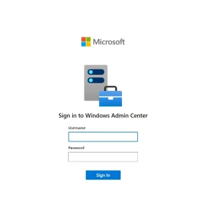 Windows admin center sign in page