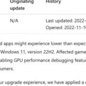 Microsoft confirms performance issues in windows 11 2022 update