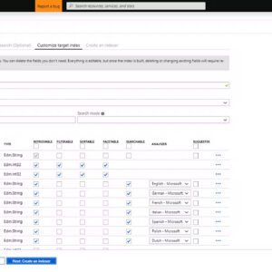 Cognitive search customize target index