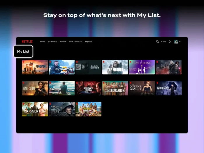 Custom list shows movies - Netflix for Windows 11