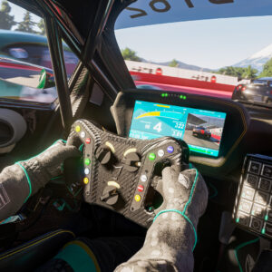 Inside driving gameplay graphics