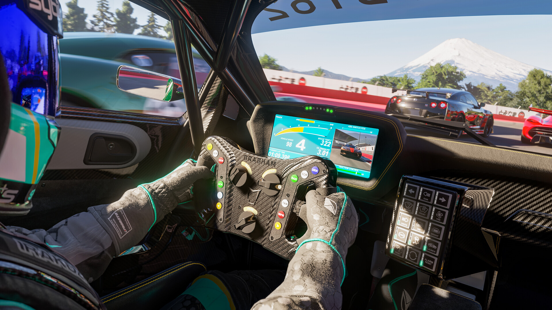 Inside driving gameplay graphics