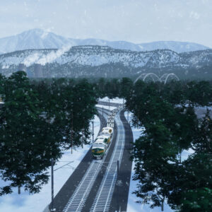 Snowing train