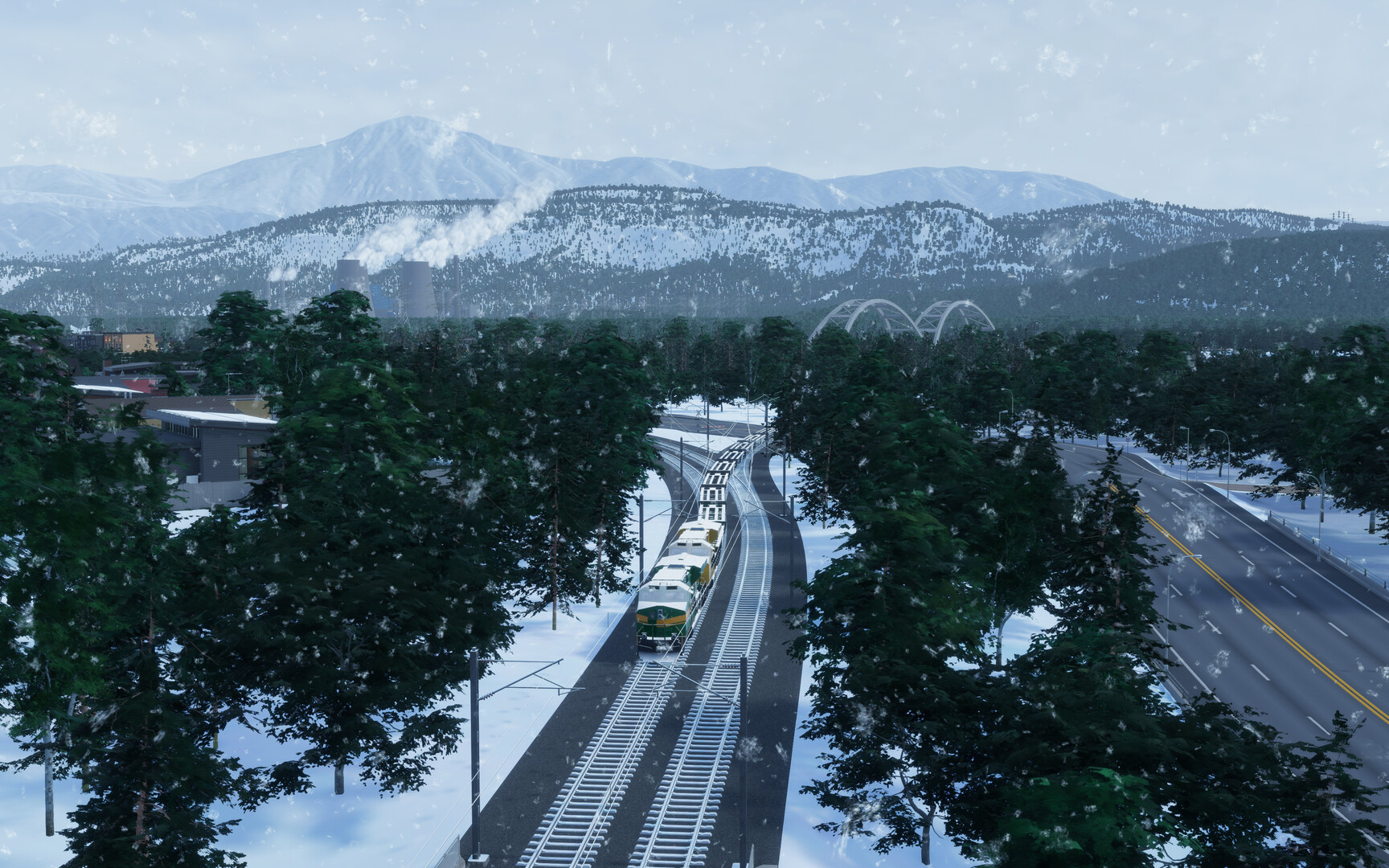 Snowing train