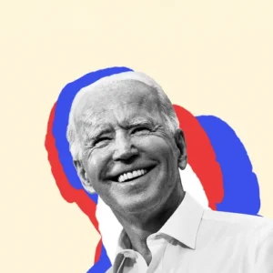 Joe biden smiling abstract background