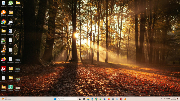 Screenshot of autumn theme