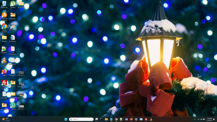 Screenshot of christmas theme