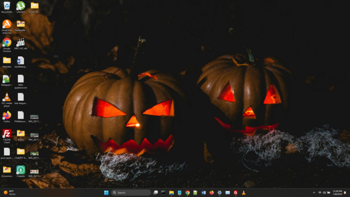 Screenshot of halloween theme