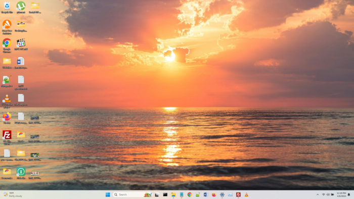 Screenshot of summer theme