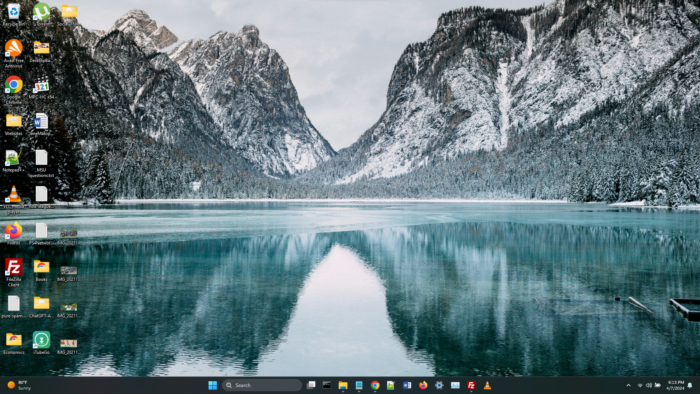 Screenshot of winter theme