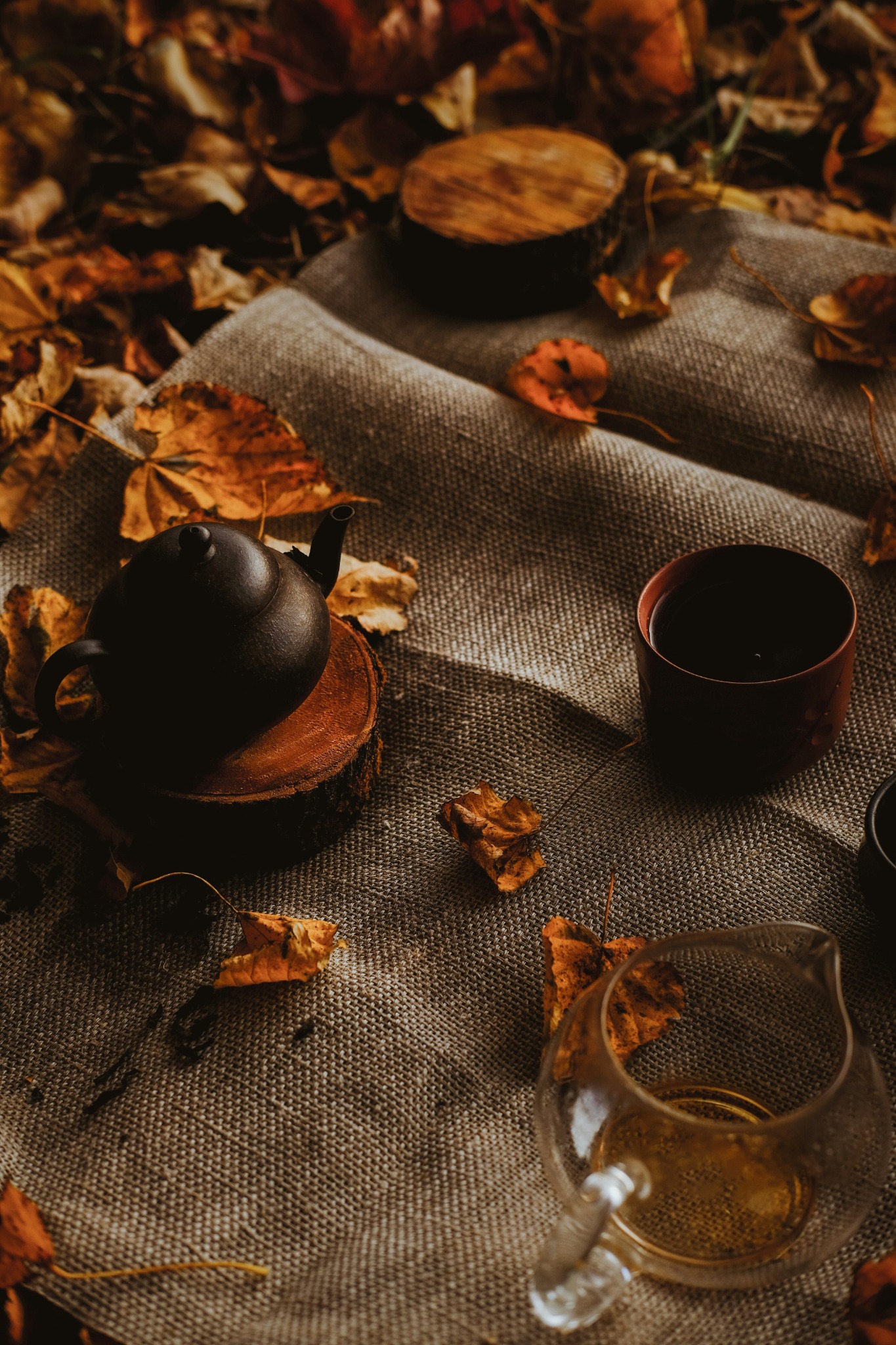 Autumn teapot still life