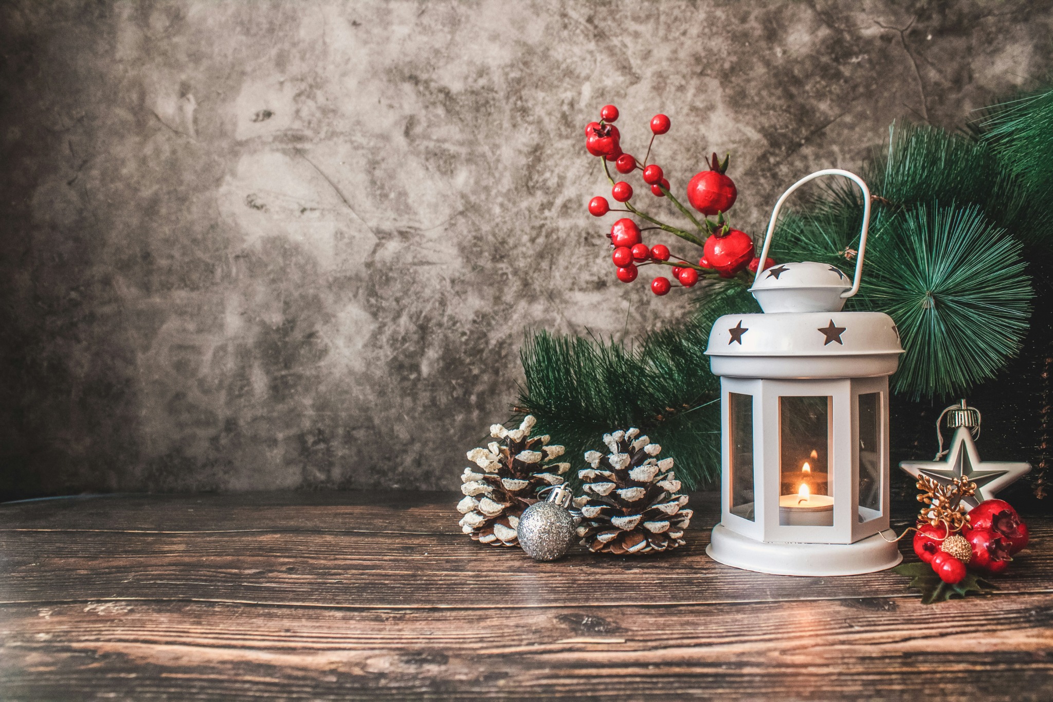Christmas lantern and decorations