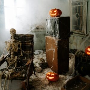 Halloween decor spooky setting