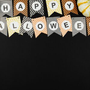 Happy halloween banner pumpkins