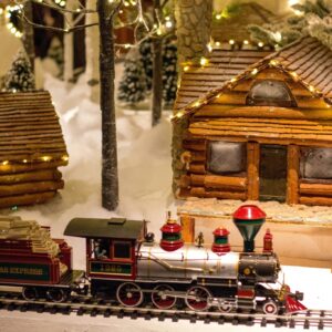 Miniature christmas village display