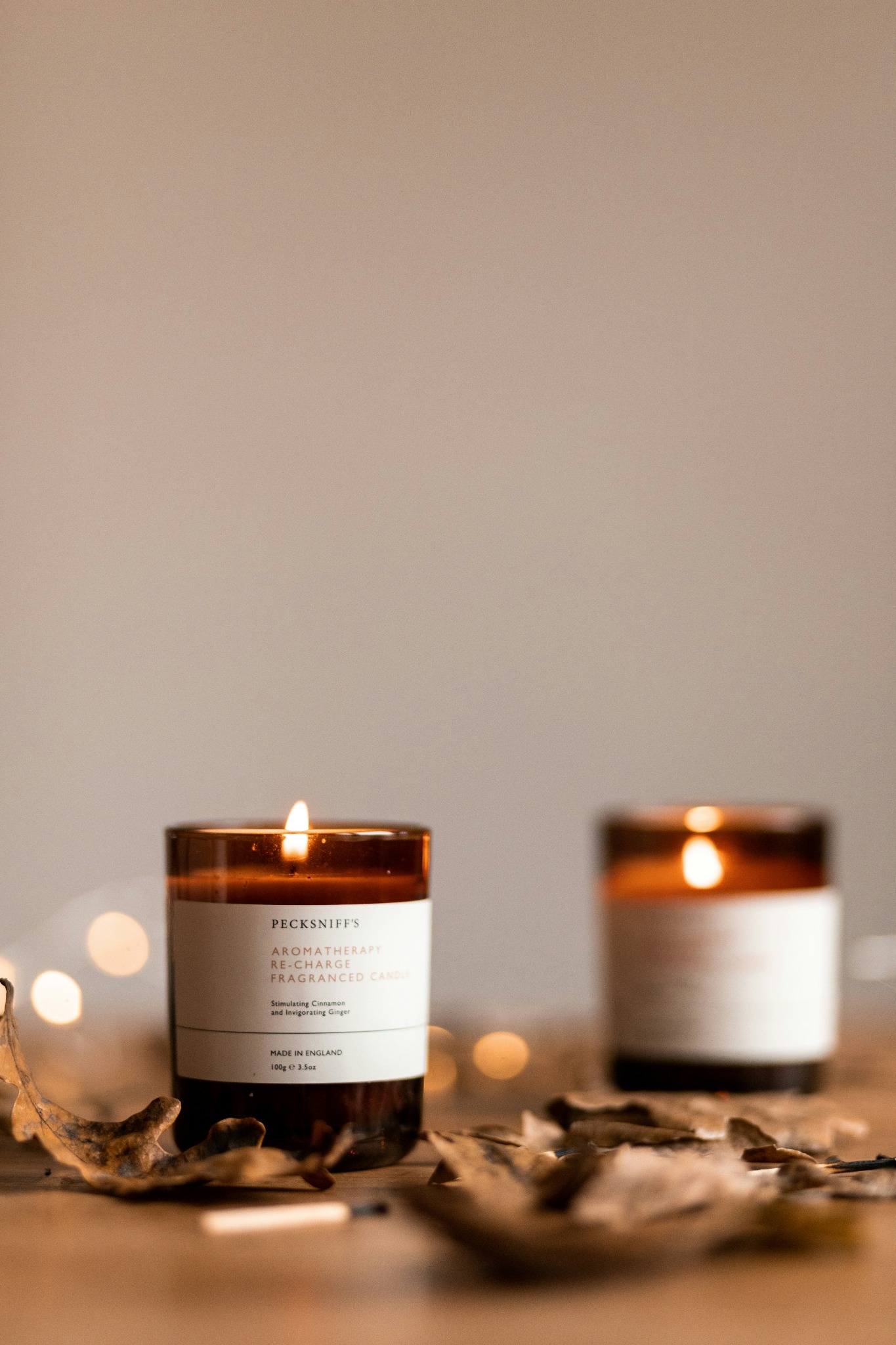 Scented candles autumn leaves