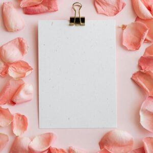 Spring rose petals paper clip