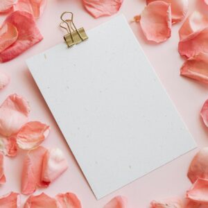 Spring rose petals white background