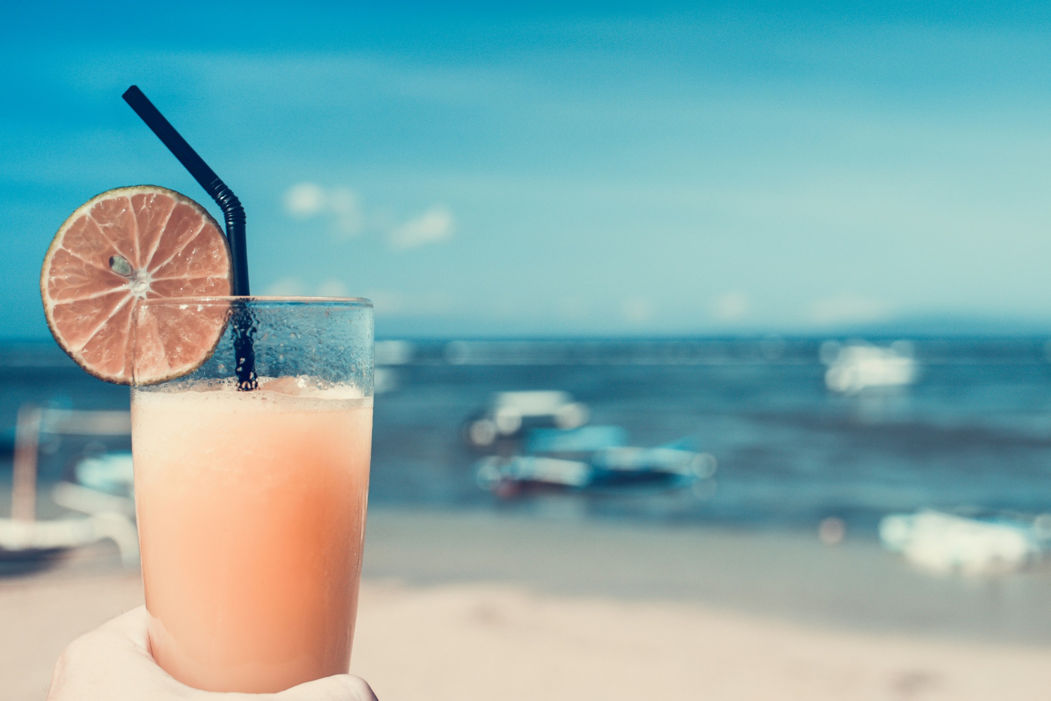 Tropical beach cocktail