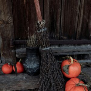 Witches broom pumpkins old barn