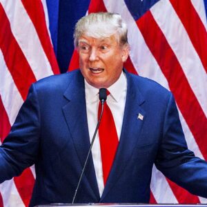Donald trump american flags blue suit wallpaper