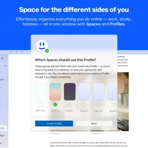 Organize different spaces and profiles