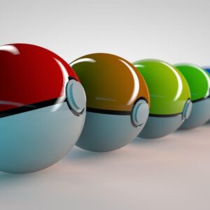 Pokemon colorful pokeballs lineup wallpaper