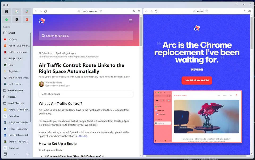 Arc browser screenshot hd