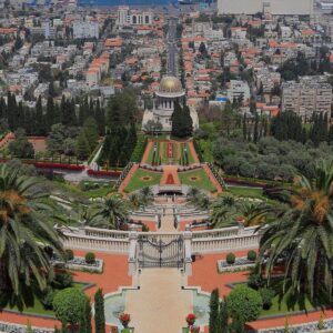 Bahai gardens haifa panoramic view wallpaper